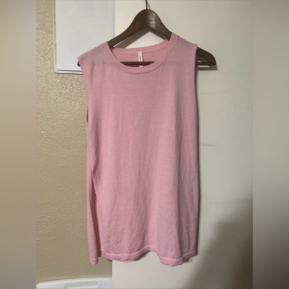 Glamaker Elegant Pink Sleeveless Blouse SzM Chic Light Academia Feminine Classic